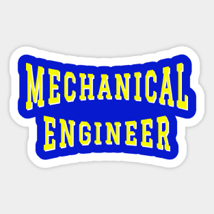 Mechanical Engineer in Yellow Color Text Sticker